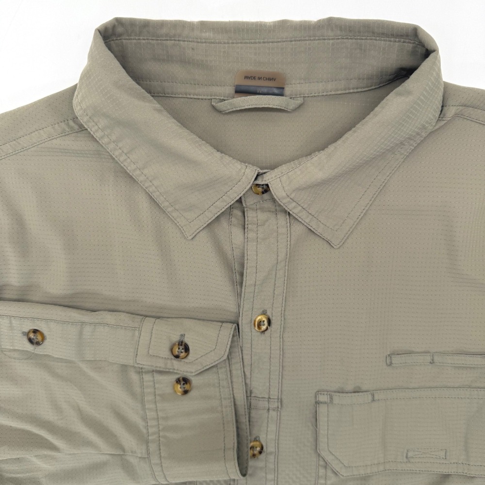 33,000ft Button Down Shirt Mens M Gray Ripstop Long Sleeve Outdoor Hiking